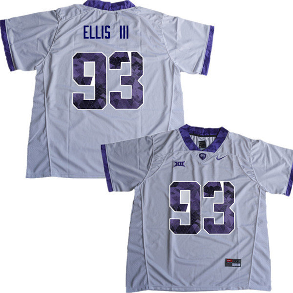 Men #93 George Ellis III TCU Horned Frogs College Football Jerseys Sale-White - Click Image to Close